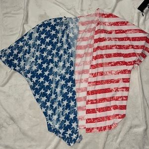 American flag short kimono
